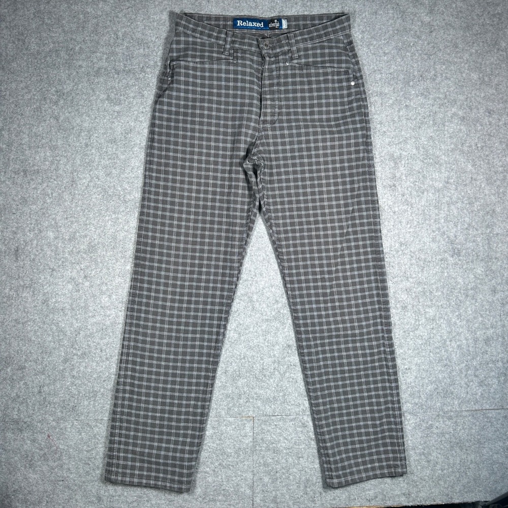 vintage Levi's SilverTab Denim jean Men 32x30(32x30) Gray grid Plaid Relaxed 90s